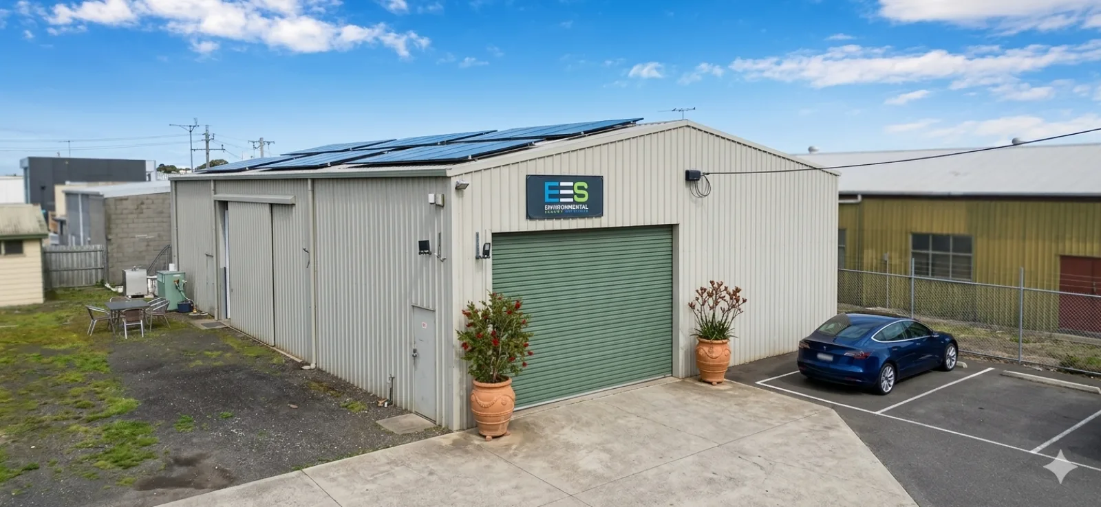 Exterior of the EES research facility in Geelong showing rooftop solar