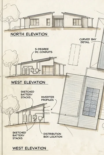 Solar panel elevation drawing