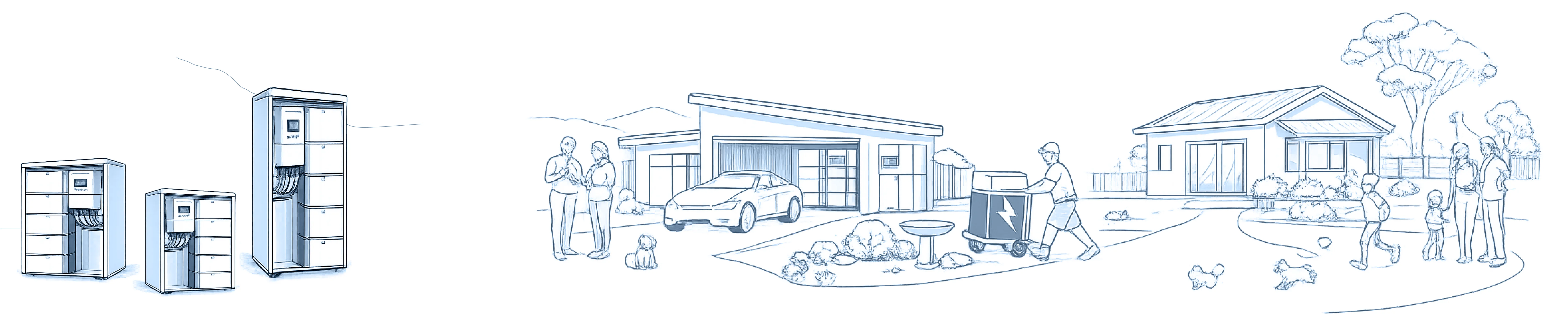 Home battery storage system illustration