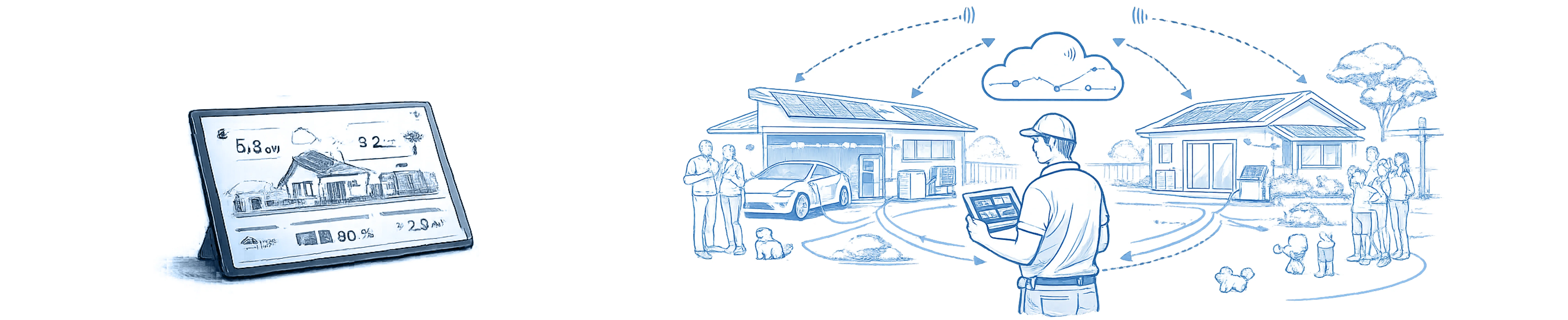 Home automation and energy management illustration
