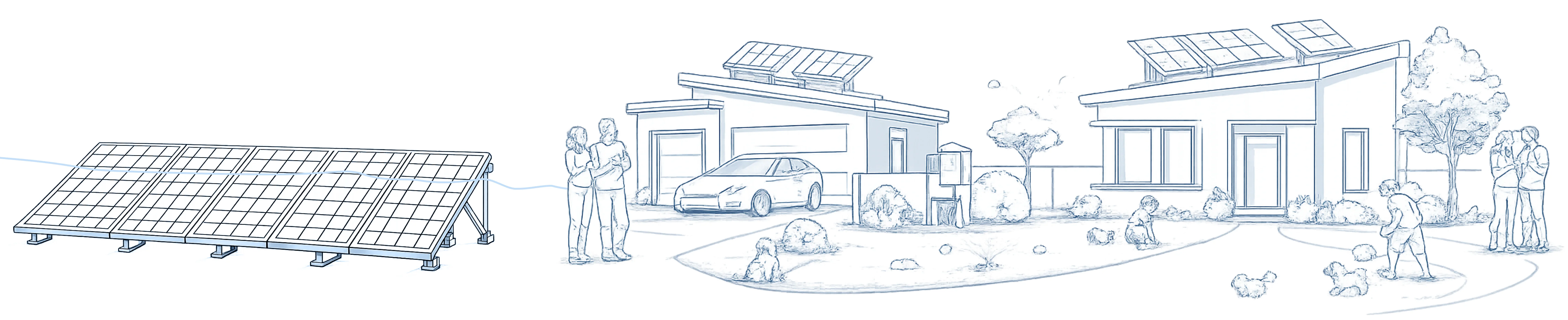 Residential solar panel installation illustration