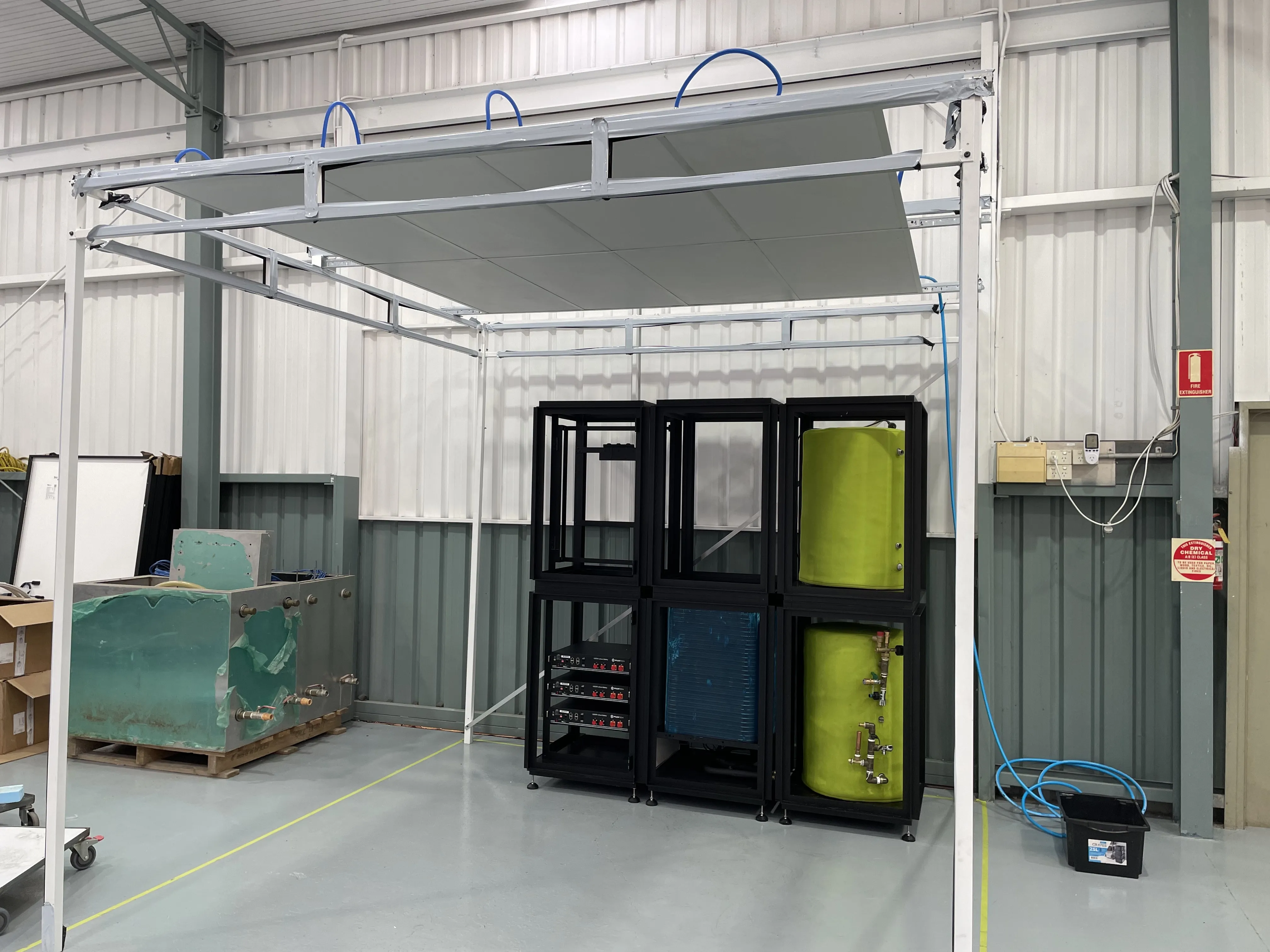 Modular ESP units stacked in warehouse ready for deployment
