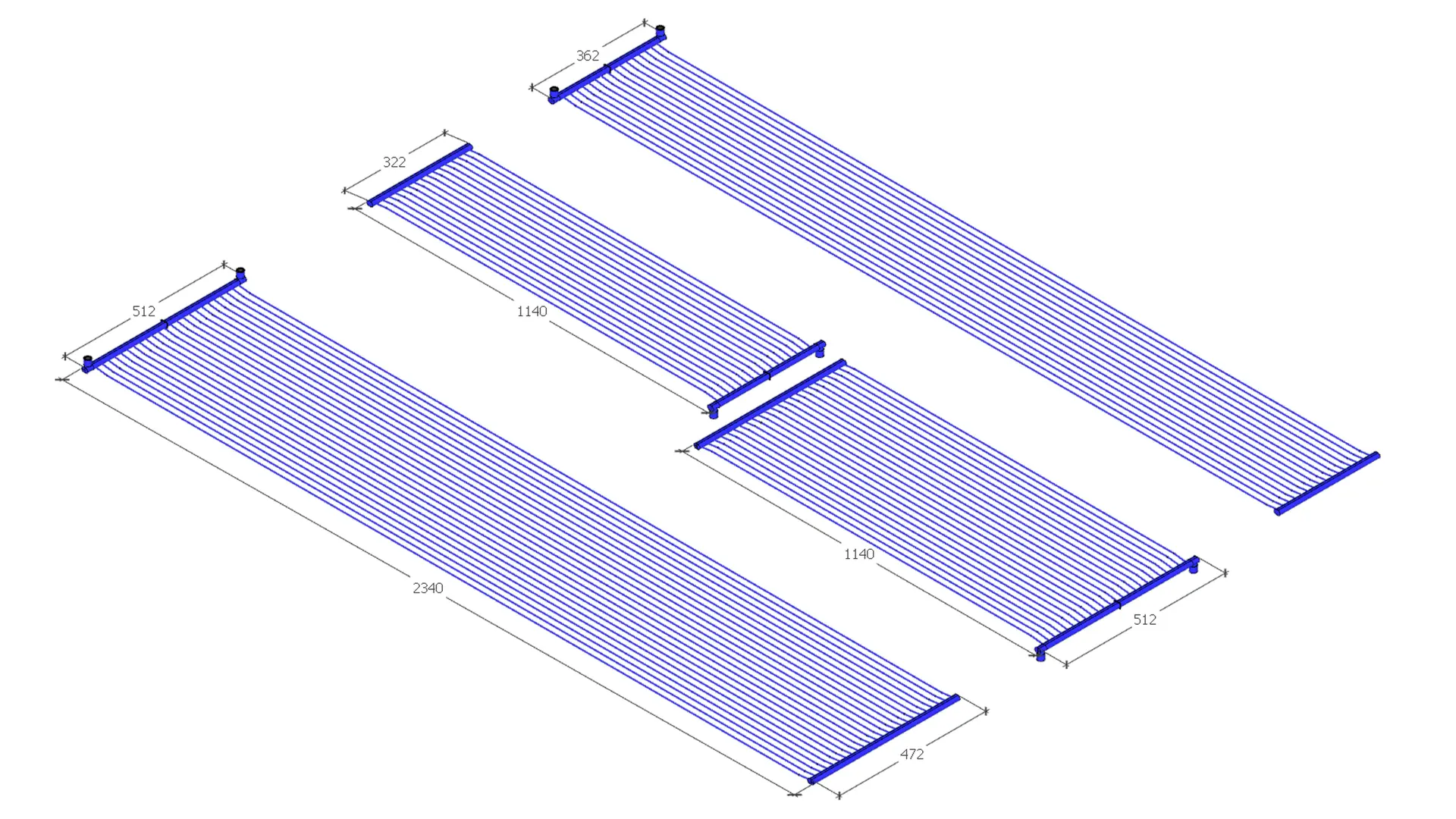 Capillary tube mats prepared and laid out ready for bonding to insulation panels