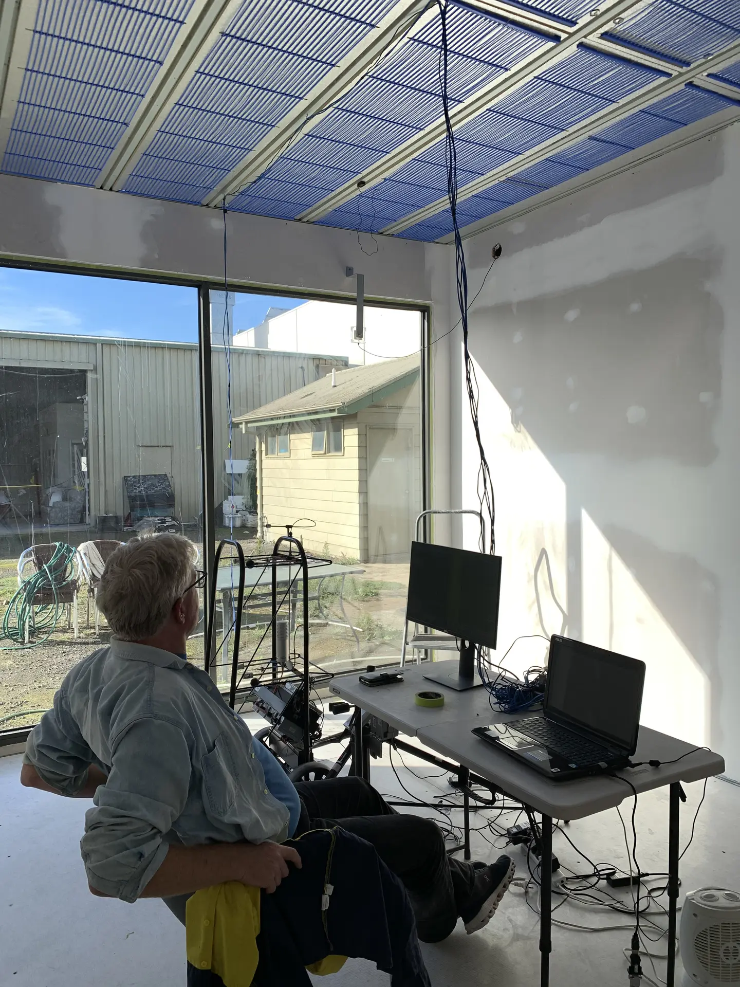 Researcher monitoring live data inside the completed TESTCELL