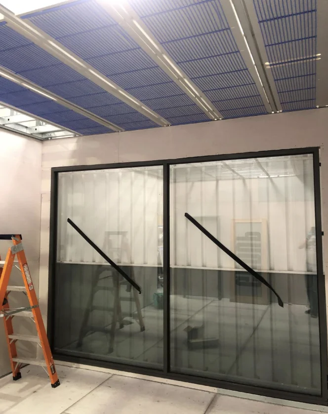 Commercial double-glazed window installed in the TESTCELL north wall