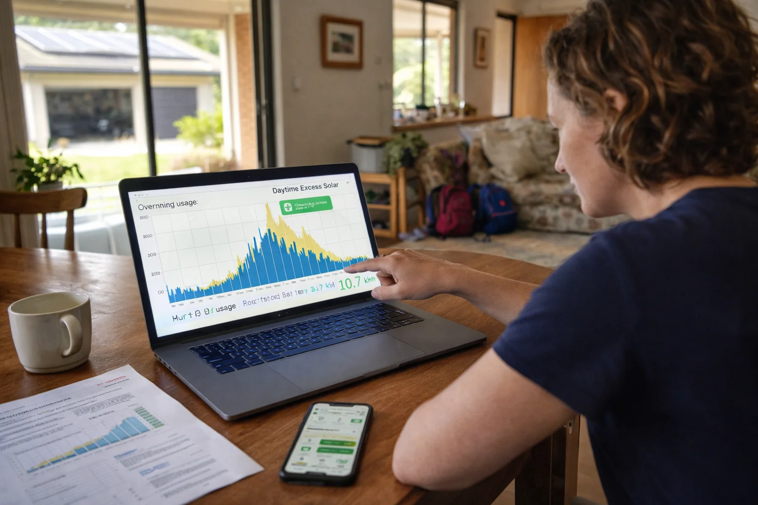 EES technician analysing energy usage data