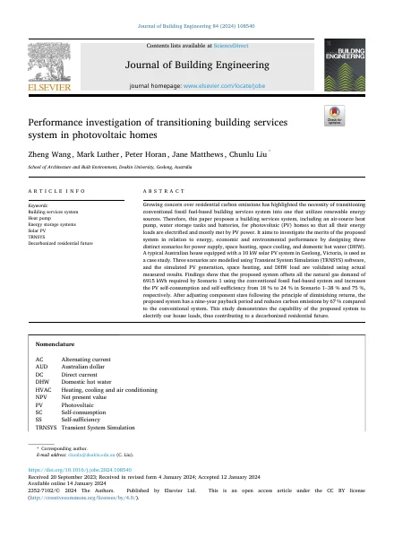 First page of Journal of Building Engineering paper