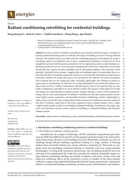 First page of Radiant Conditioning Retrofitting paper