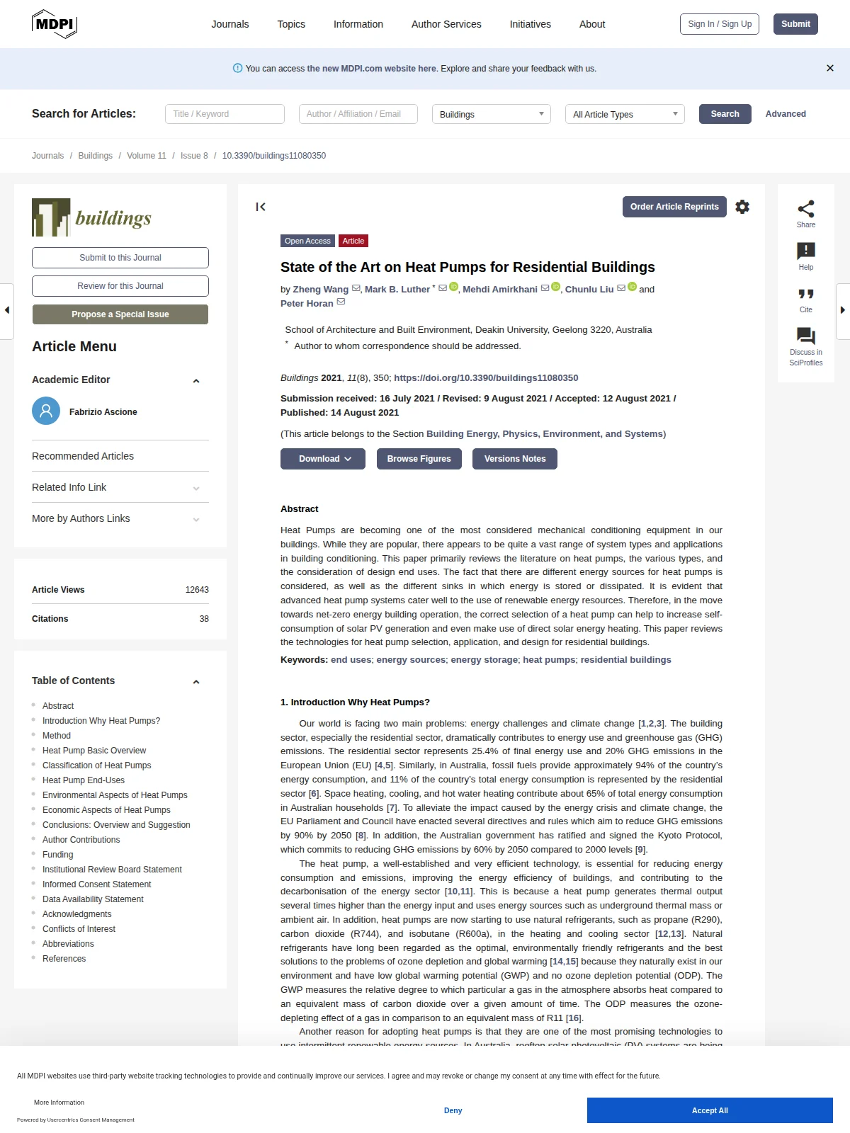 First page of State of the Art Heat Pumps paper